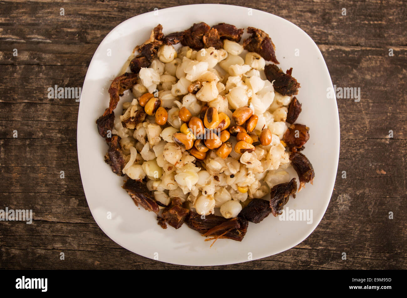 hominy and toasted corn nuts traditional ecuadorian food Stock Photo