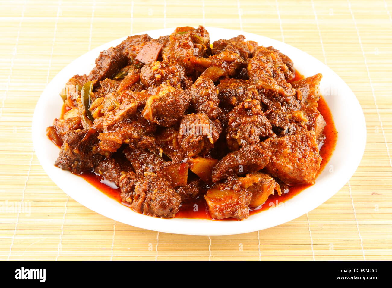 Asian style spicy meat curry. Stock Photo