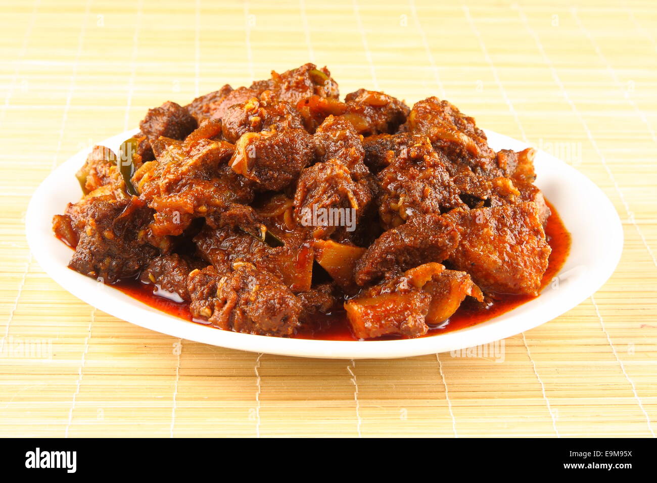 Asian style spicy meat curry. Stock Photo