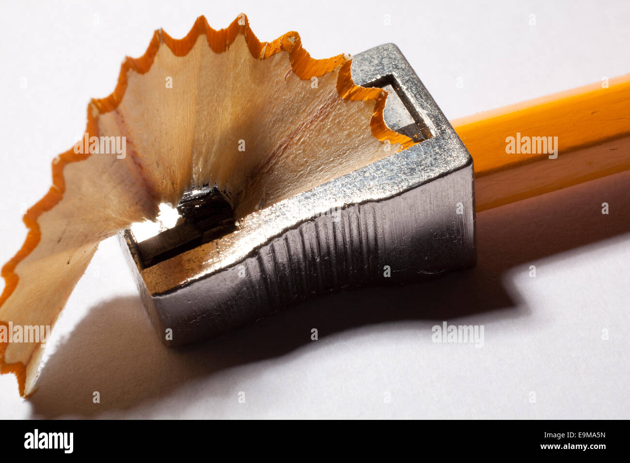 Sharpened pencil and wood shavings.Pencil sharpener Stock Photo Alamy