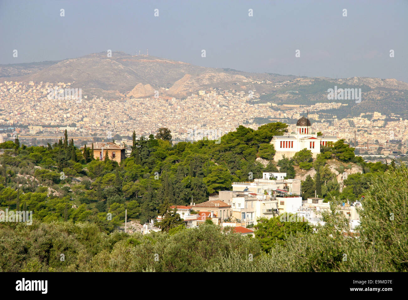 Panoramic view of the city of Athens, Attica, Greece. Stock Photo