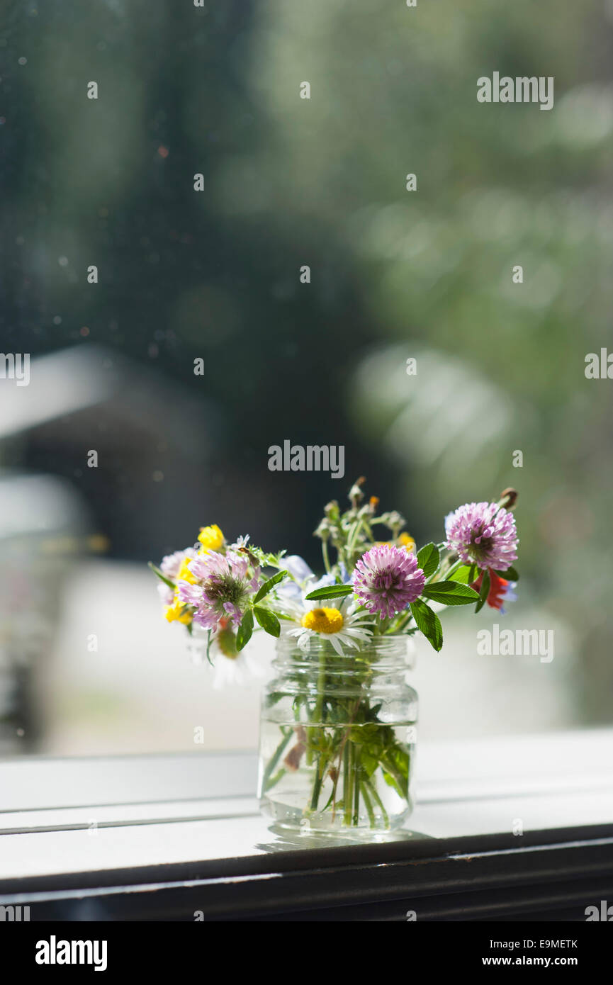 Flower vase on window sill Stock Photo Alamy