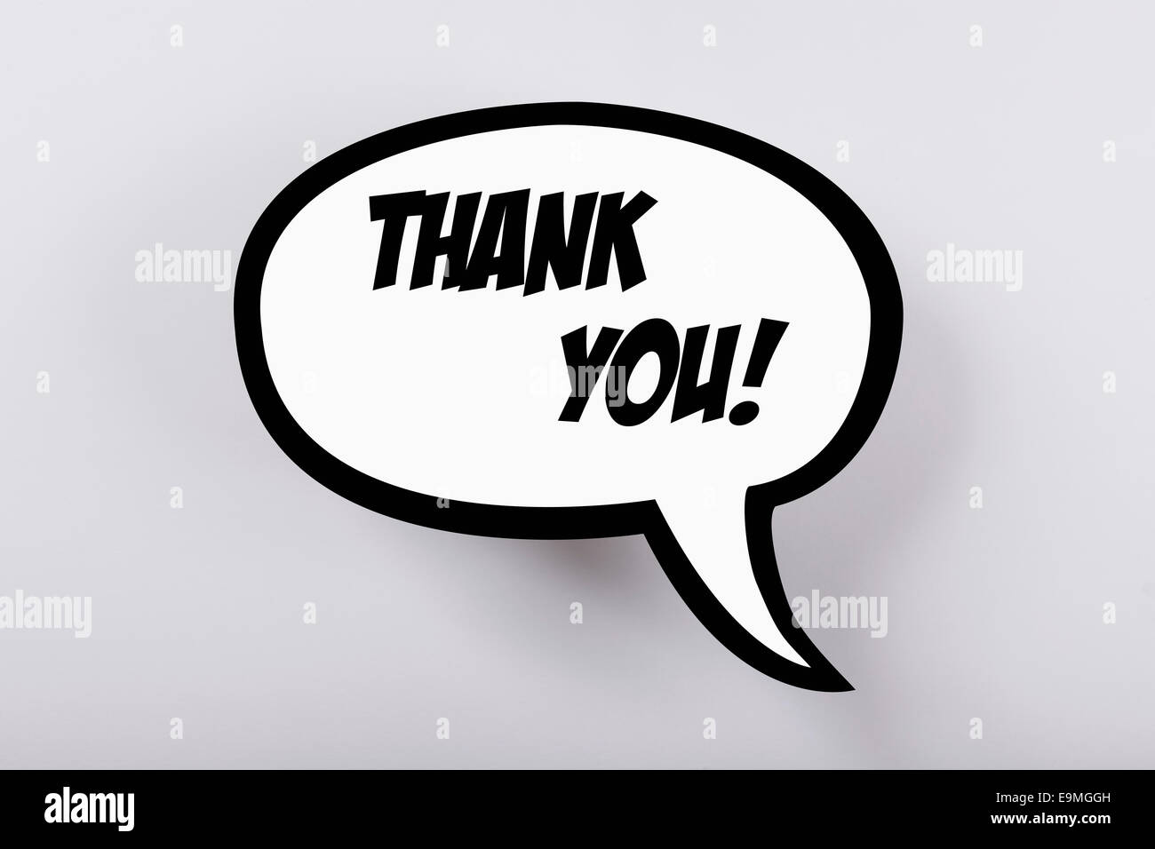 Thank you! speech bubble against gray background Stock Photo