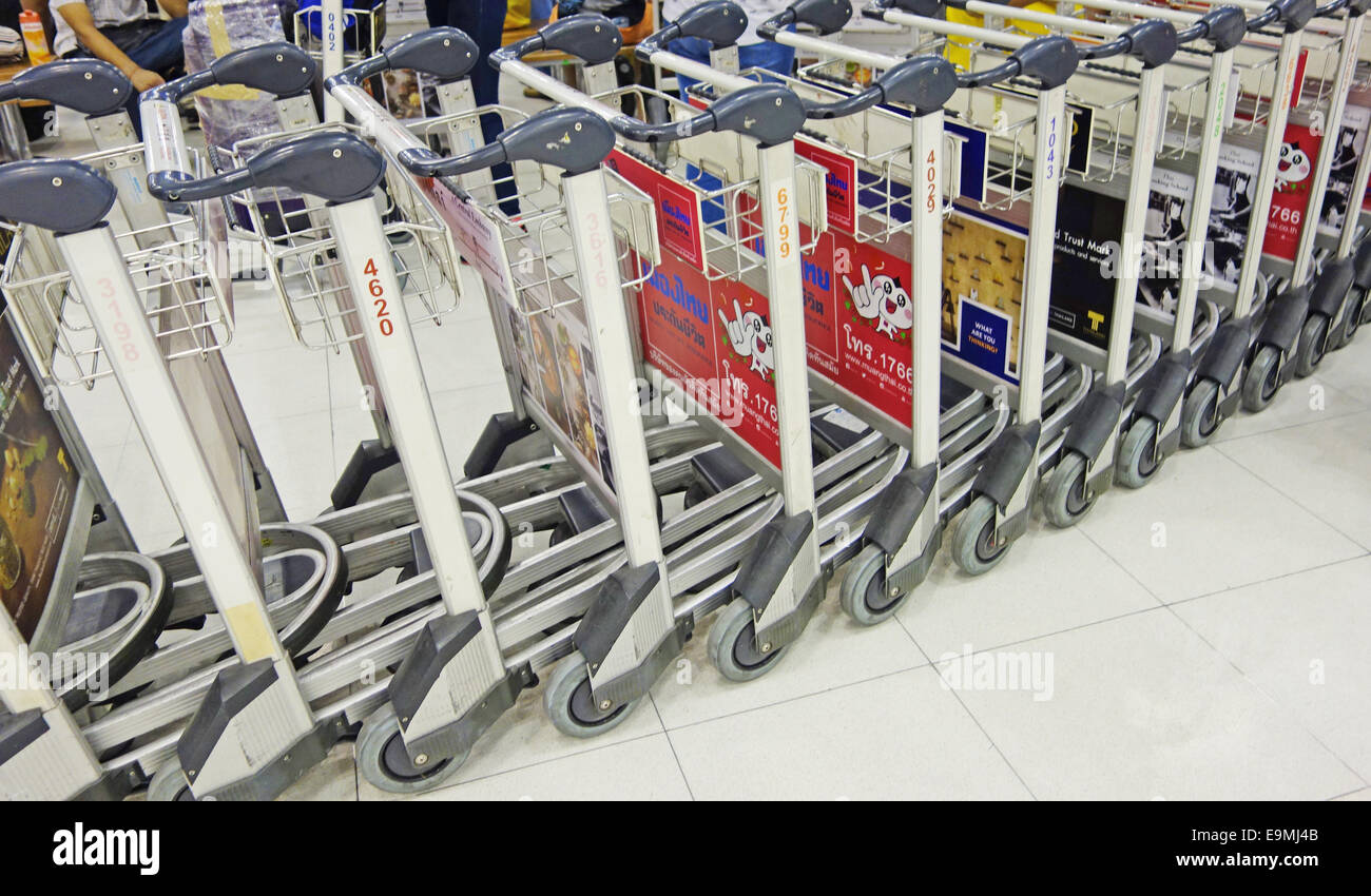 baggage carts in an airport Stock Photo Alamy