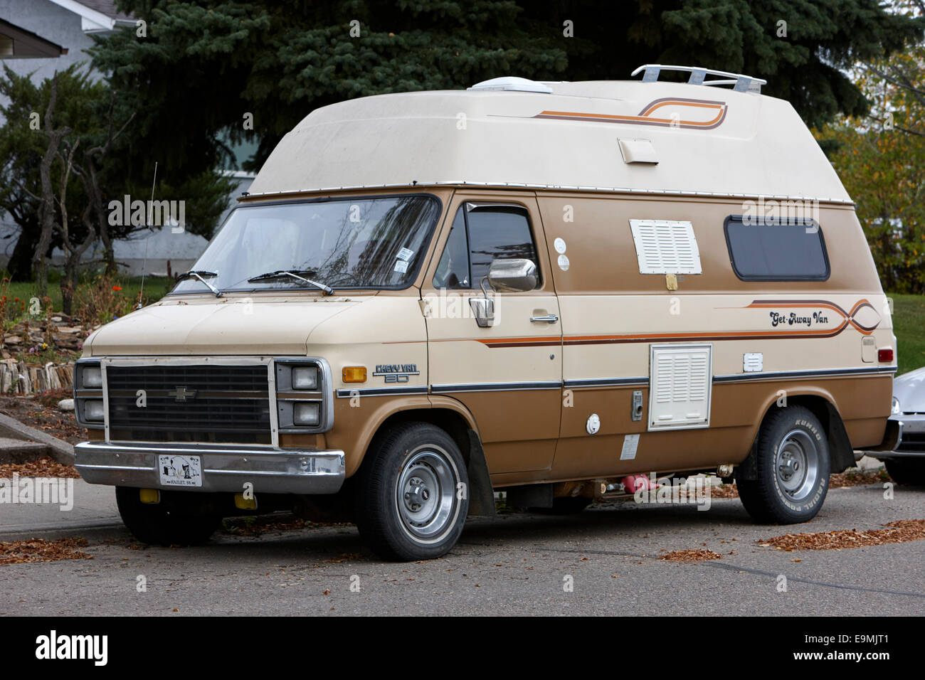 brown chevy van 80 getaway van small camper Saskatchewan