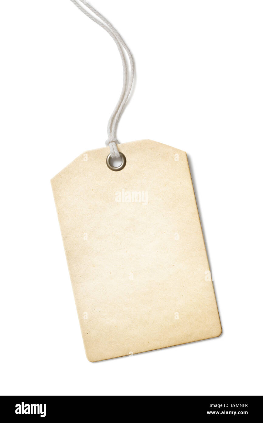 Blank Gift Or Price Tag On White With Clipping Path Stock Photo
