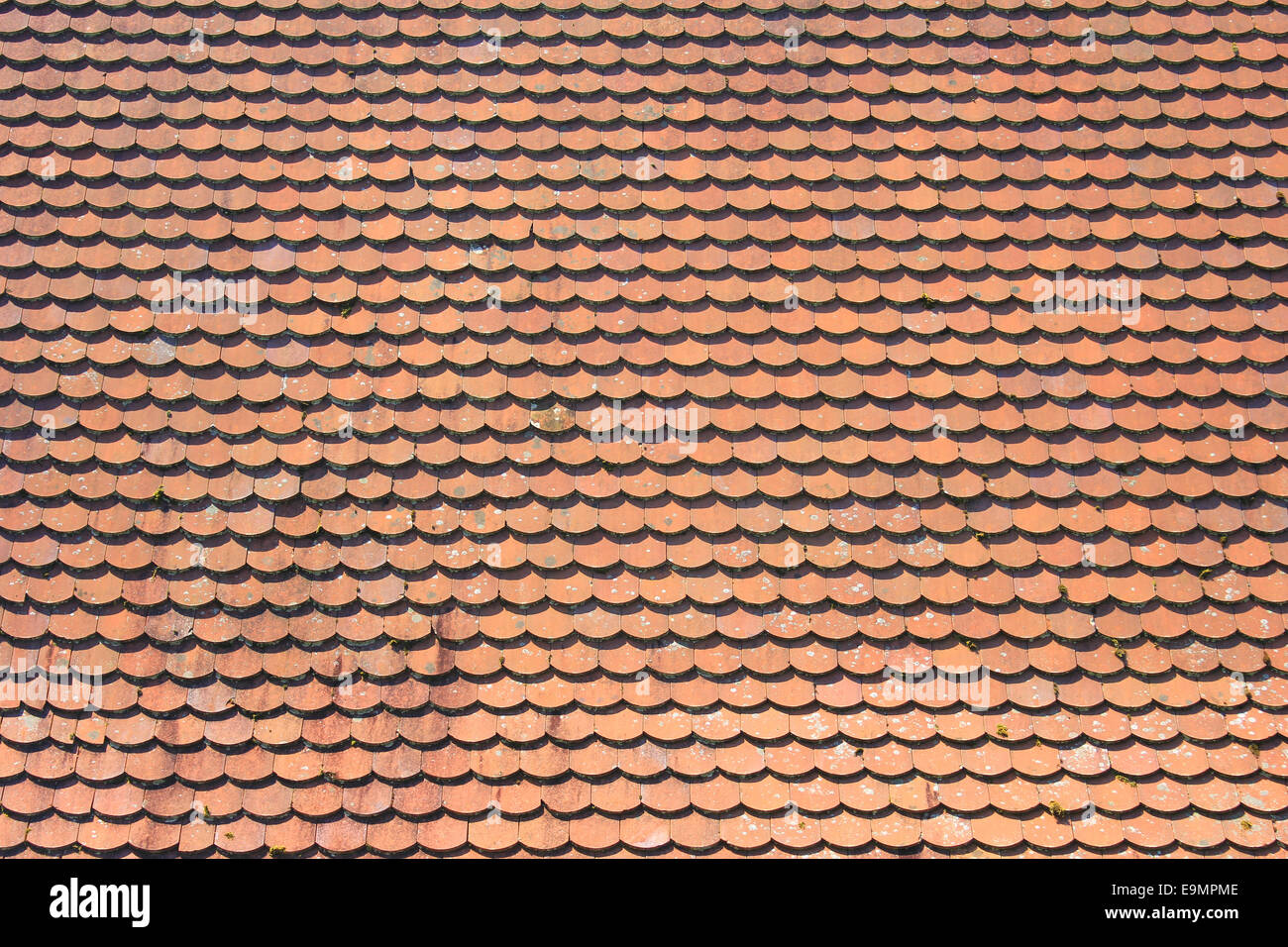 Roof with red tiles Stock Photo