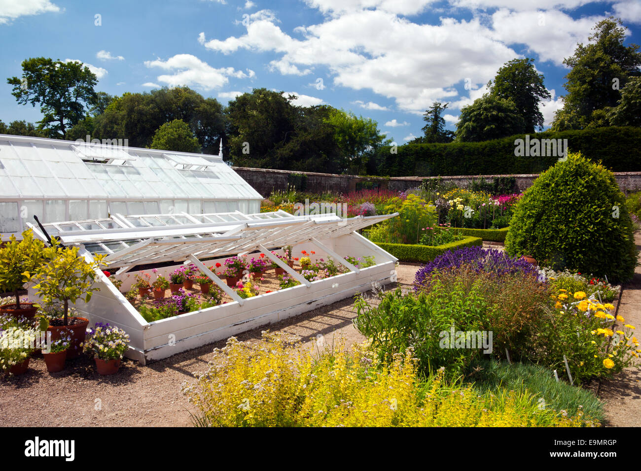 Some Of The Victorian Glasshouses And Cold Frames In The Walled Kitchen Garden At West Dean Gardens West Sussex England Uk Stock Photo Alamy