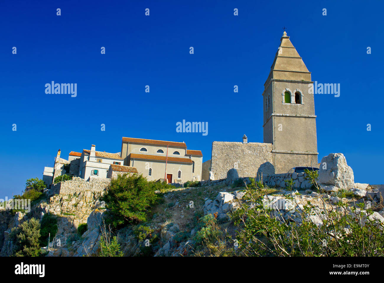 Stone town of Lubenice in Croatia Stock Photo