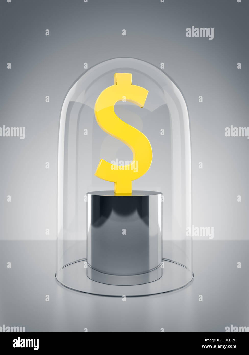 Glas Dome with Dollar sign Stock Photo Alamy