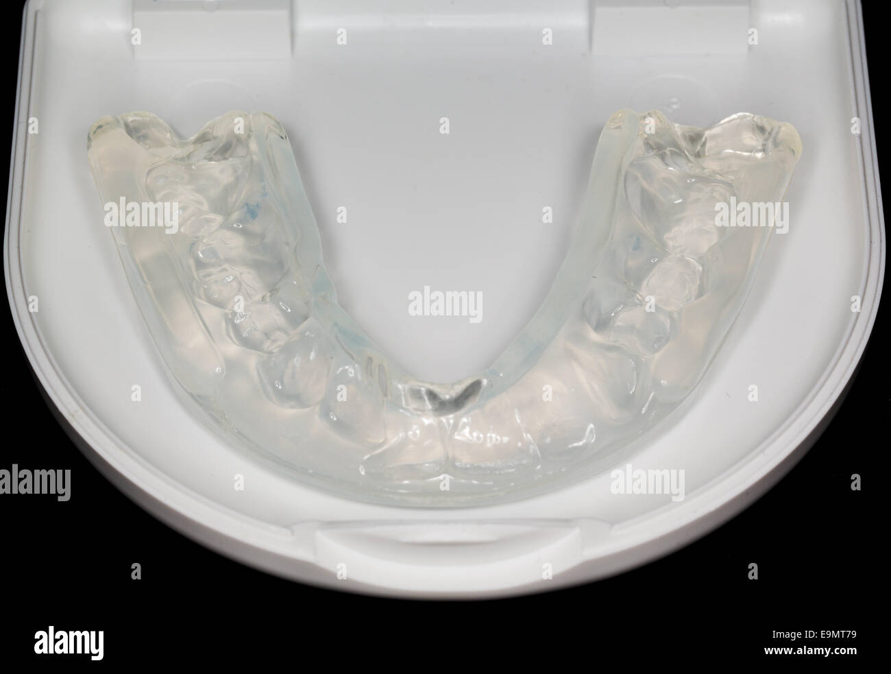 Close up of teeth guard in holder Stock Photo