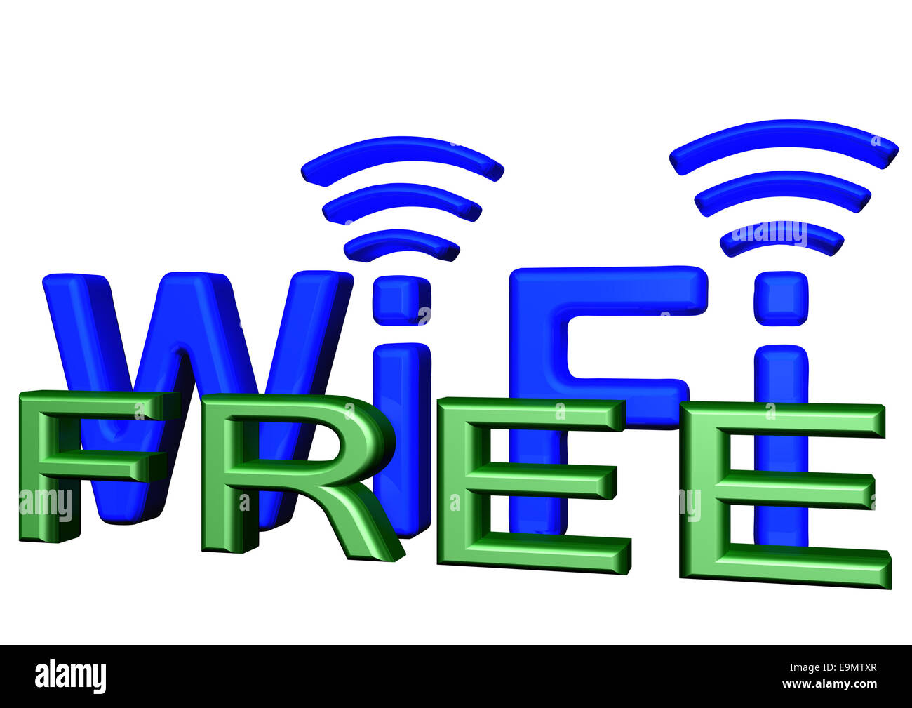 Wireless Sign Communication Free wireless speed connection Cut Out Stock Images & Pictures - Alamy