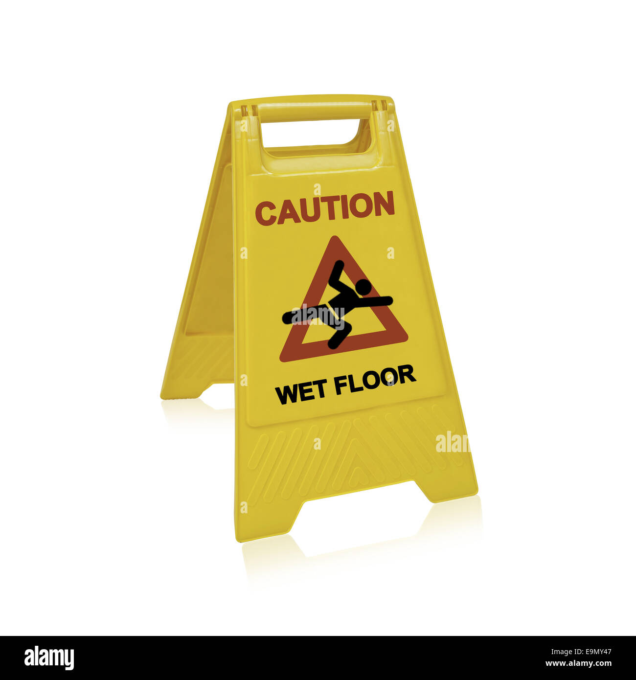 wet floor sign Stock Photo