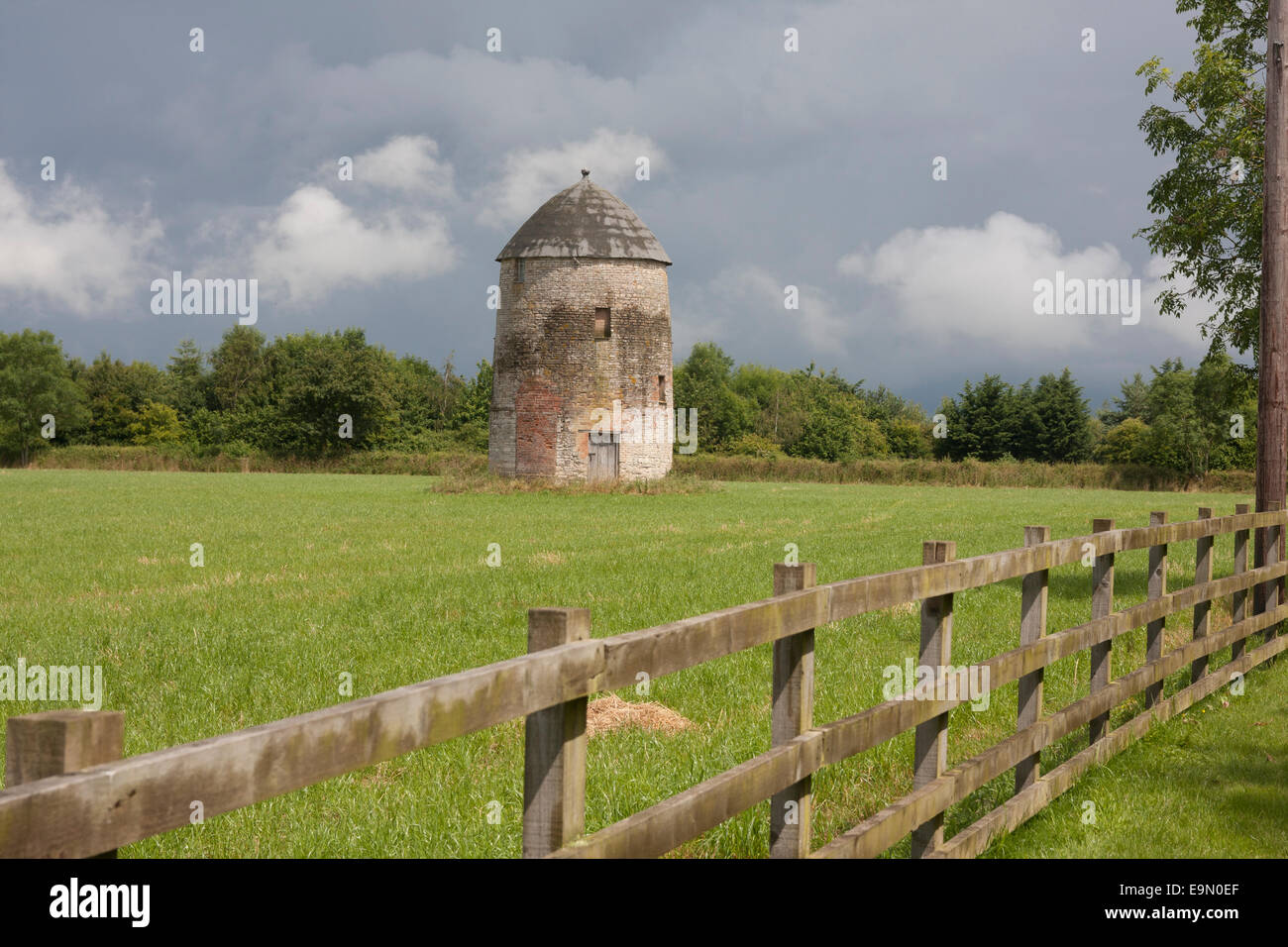 Pittern Hill Mill preserved windmill remains, Kineton, Warwickshire, England Stock Photo