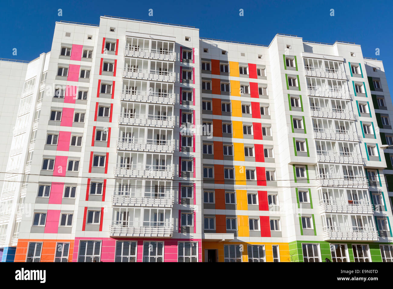 High residential buildings on the background of blue sky Stock Photo ...