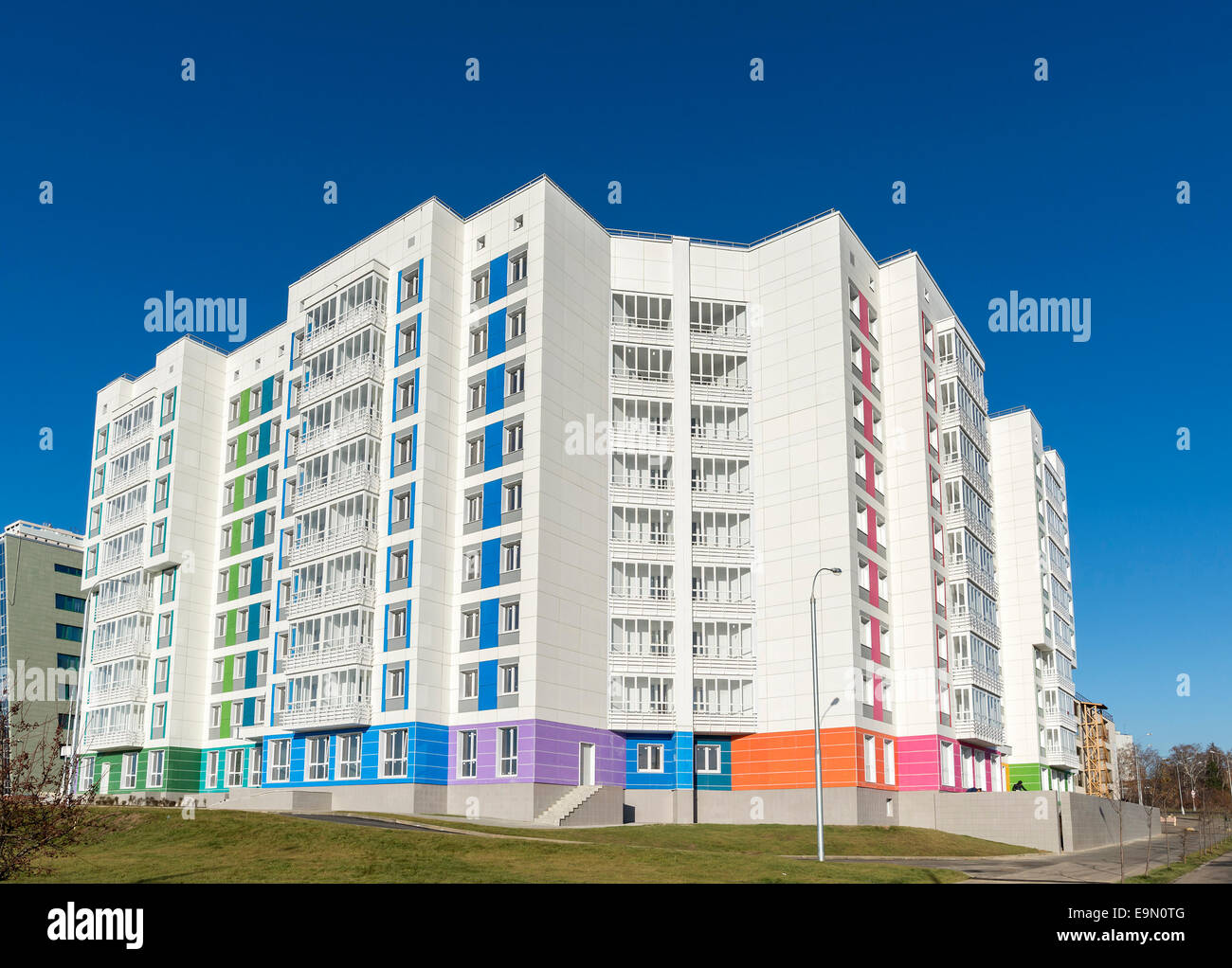 High residential buildings on the background of blue sky Stock Photo ...