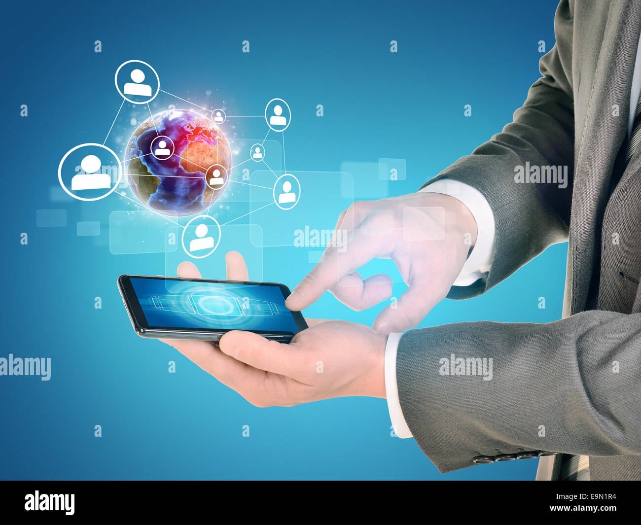 Man using smartphone icon hi-res stock photography and images - Alamy