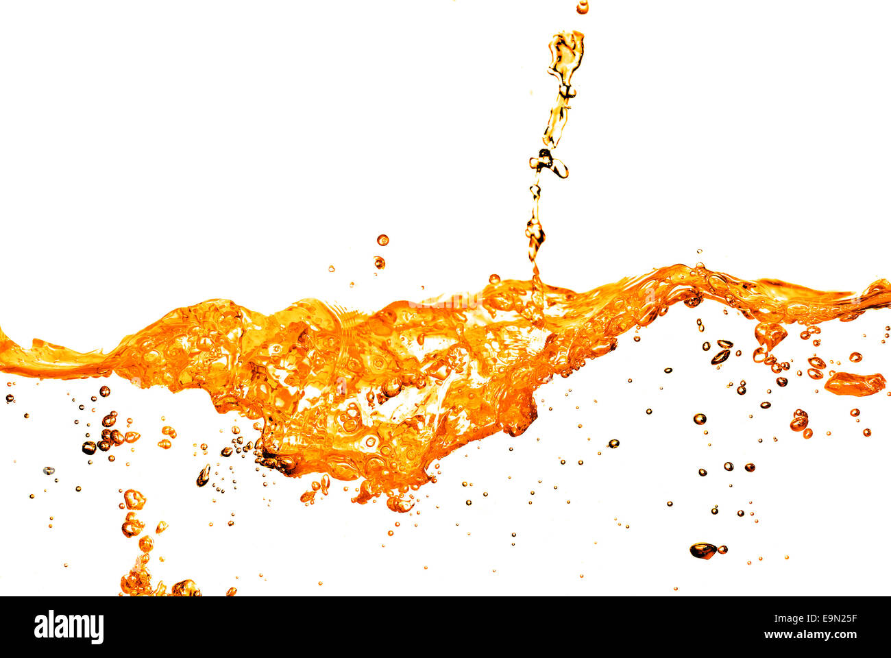 orange water splash isolated on white Stock Photo - Alamy