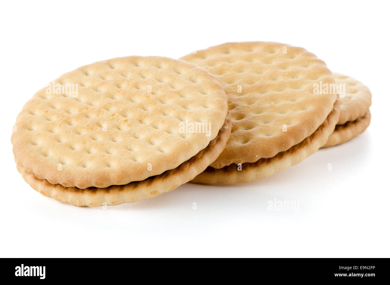 Sandwich biscuits with chocolate filling Stock Photo Alamy