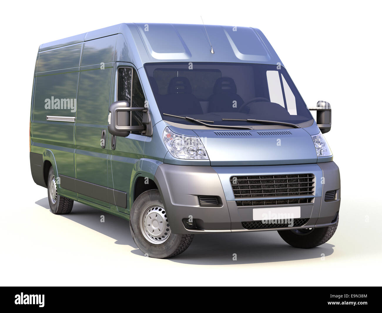 Blue commercial delivery van Stock Photo Alamy