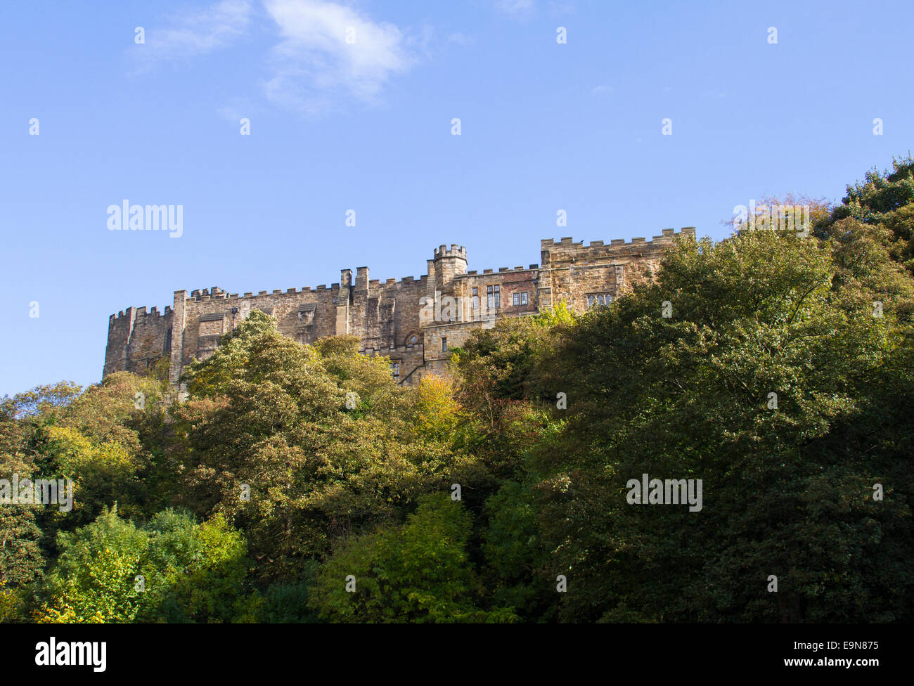 Durham Castle in autumn Stock Photo