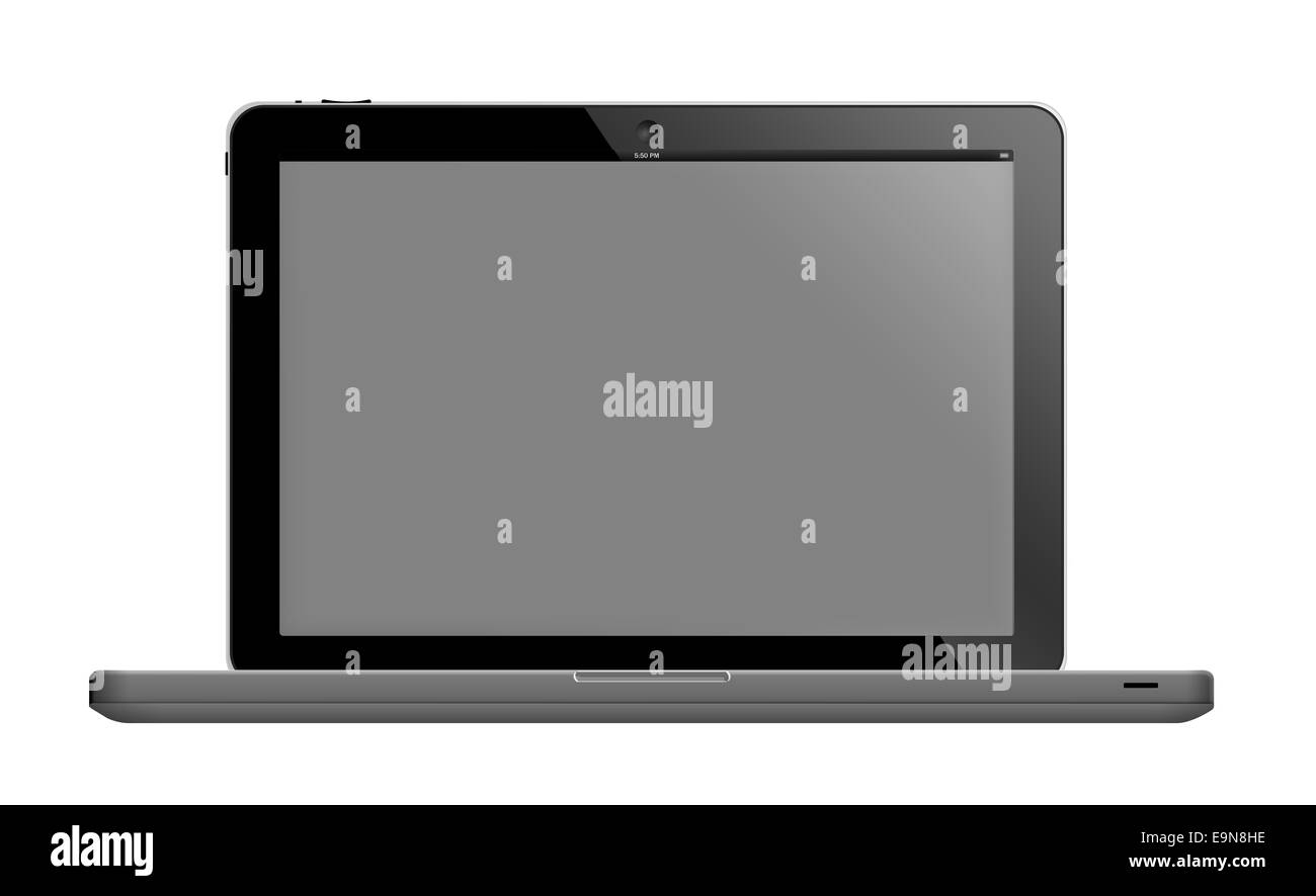 Laptop with blank screen Stock Photo Alamy