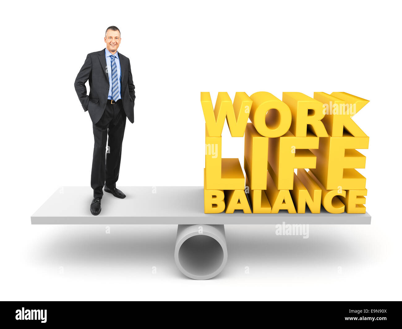 Balance life concept businessman Cut Out Stock Images & Pictures - Alamy