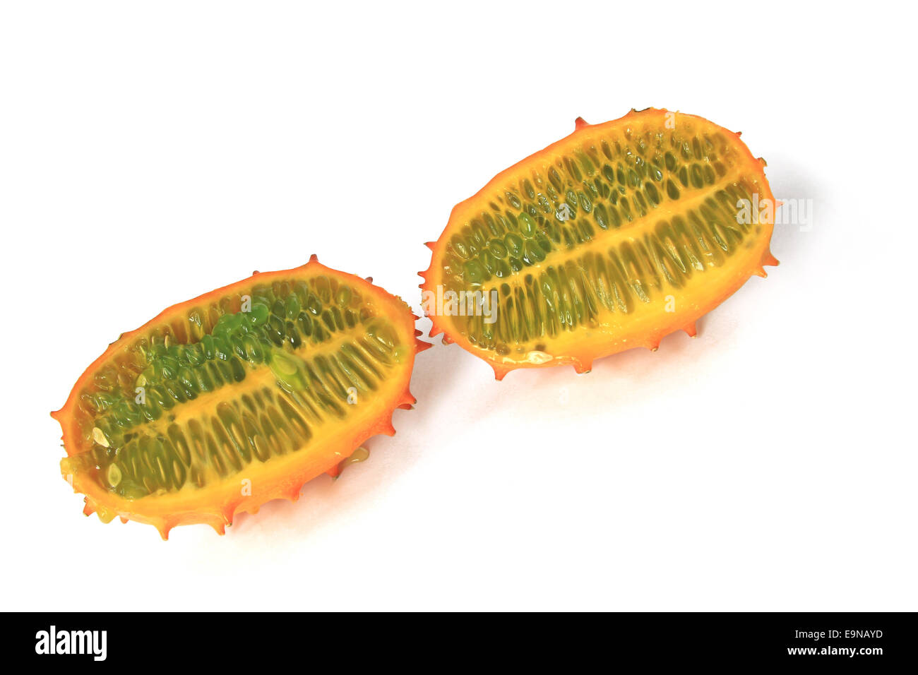 Horned melon (Cucumis metuliferus) Stock Photo