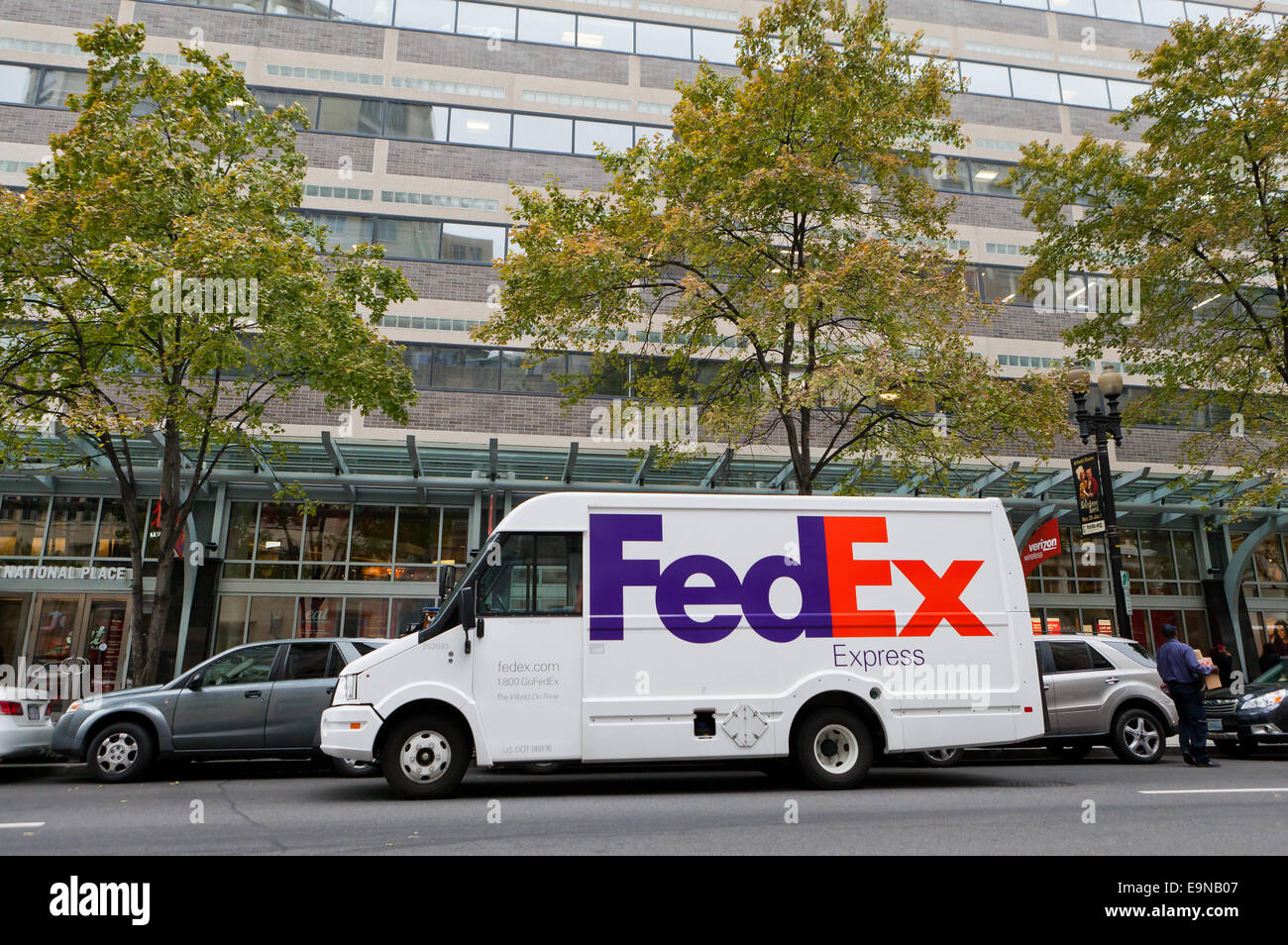 Parked FedEx delivery truck - Washington, DC USA Stock Photo