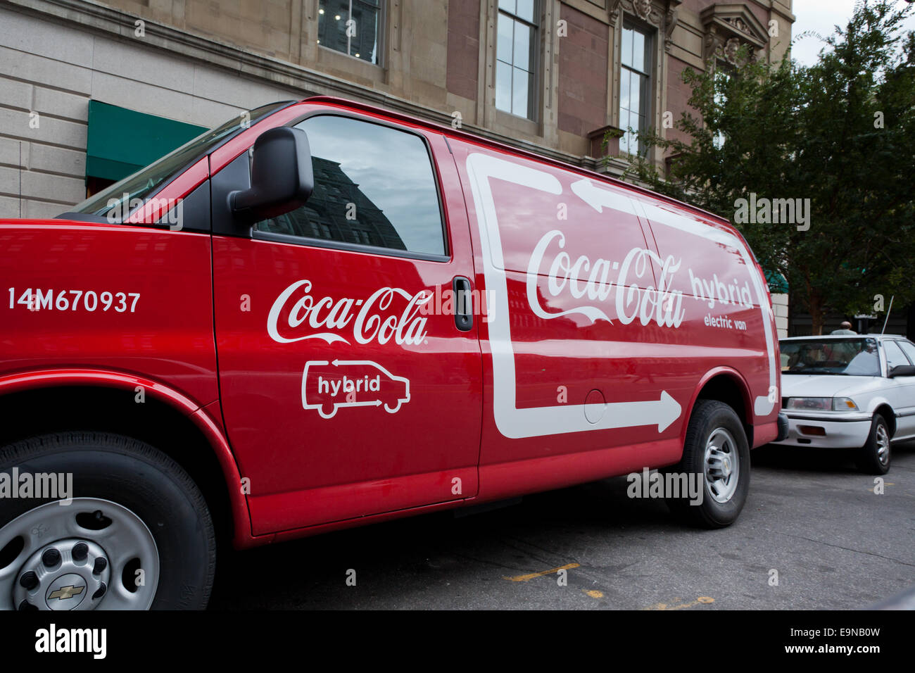Hybrid Coca-Cola service van - USA Stock Photo
