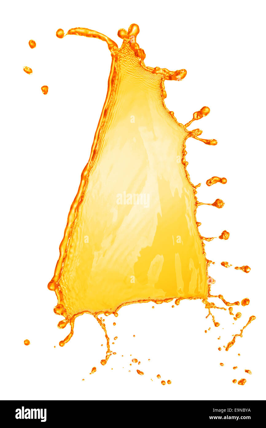 orange water splash isolated on white Stock Photo Alamy