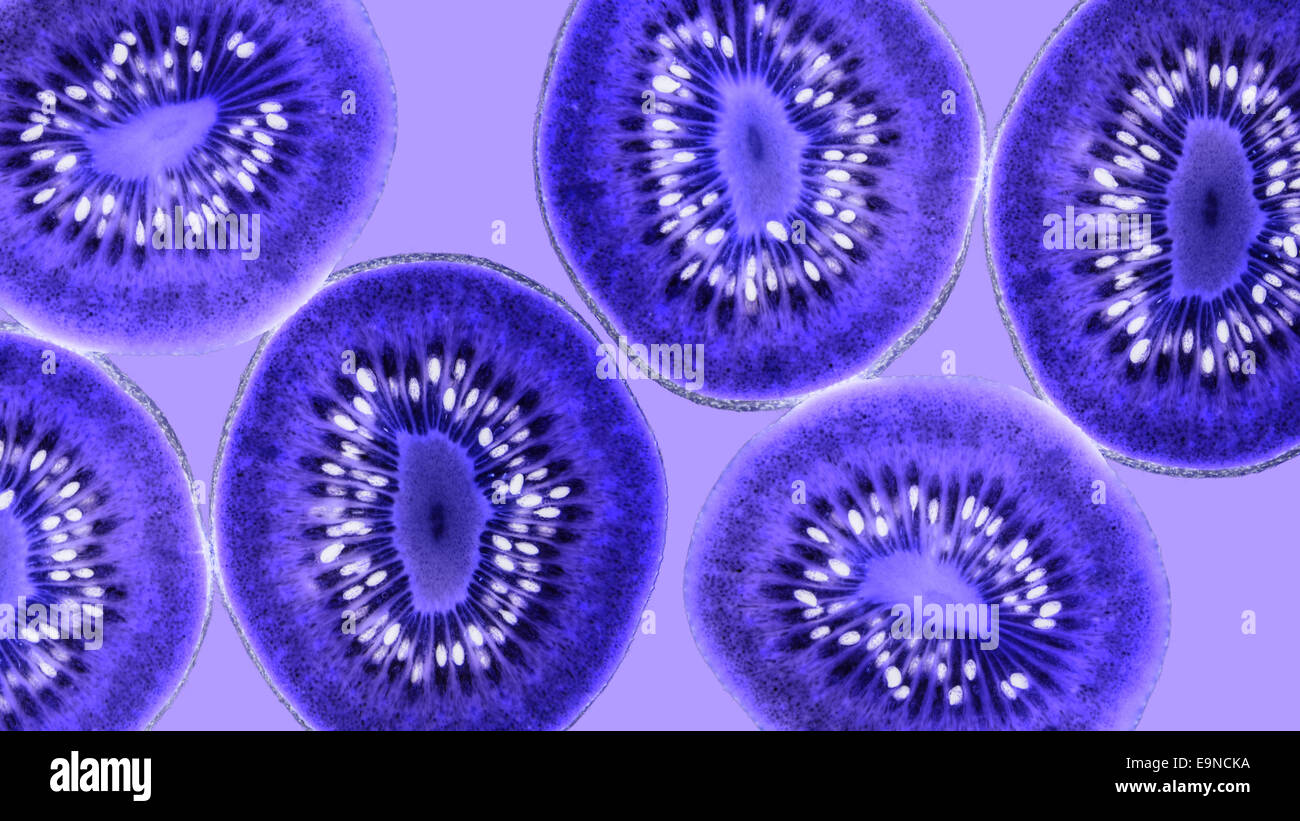 colored kiwi slices Stock Photo