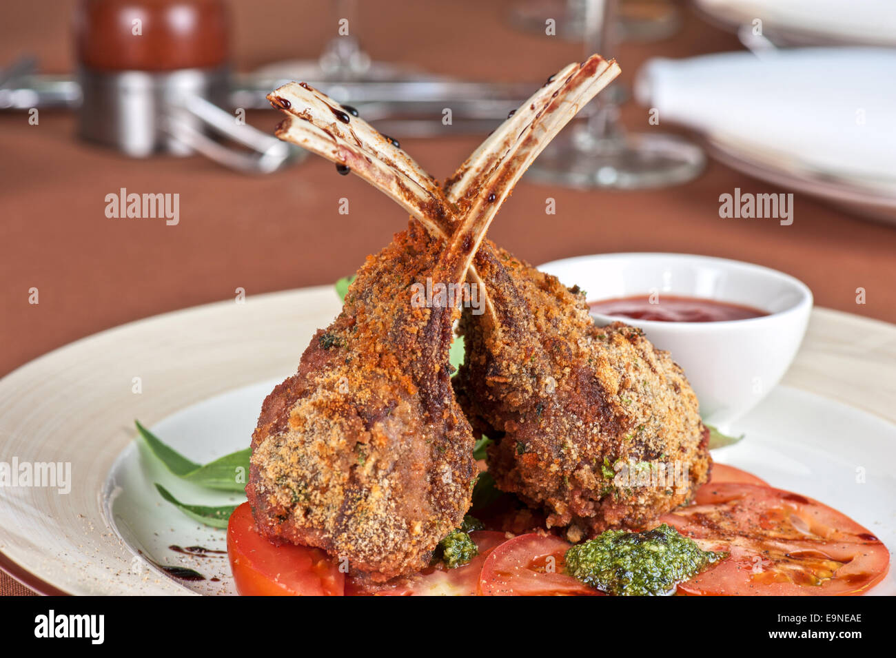 roasted lamb rib Stock Photo - Alamy