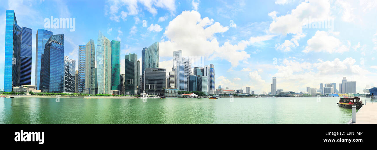 Panoramic view on Singapore city center Stock Photo