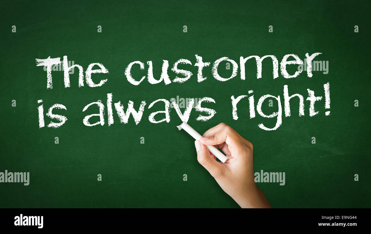 The customer is always right Chalk Illustration Stock Photo - Alamy