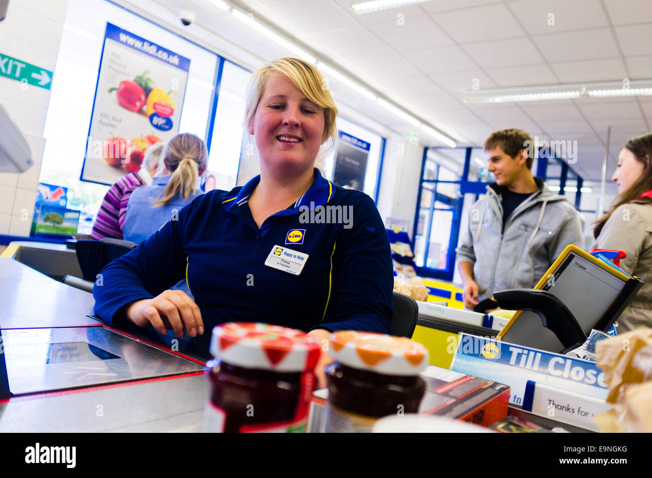 A Happy Smiling Young Woman Girl Female Employee Trainee Working At Stock Photo Alamy