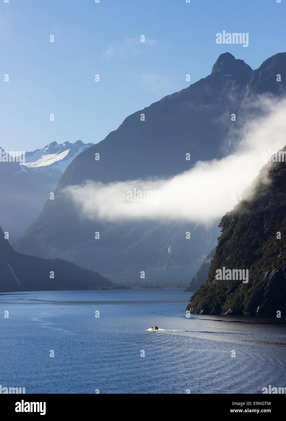 Fjord of Milford Sound in New Zealand Stock Photo