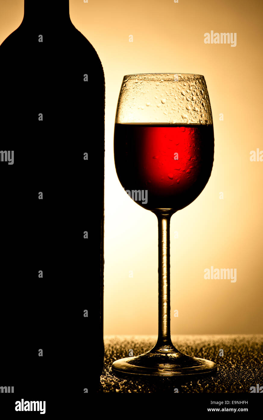 Wine glasses in backlight Stock Photo