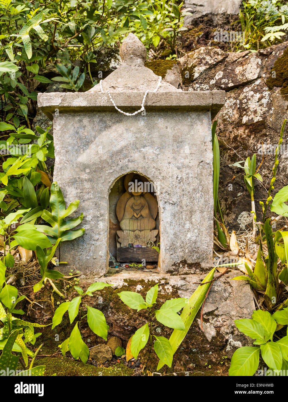 88 Buddhist temples at Lawai Valley Kauai Stock Photo