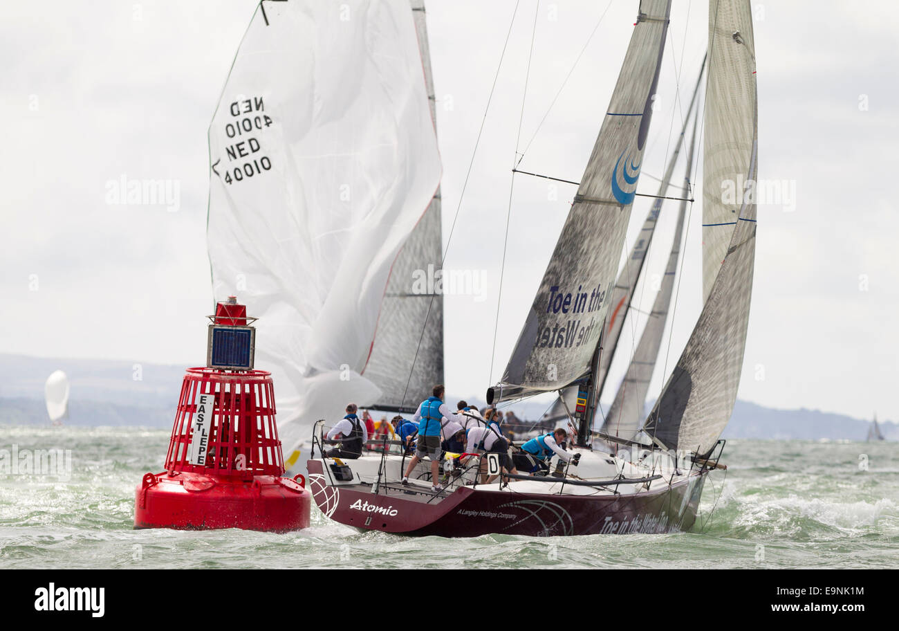 Toe in the Water Too, sailed by injured military personnel, racing in IRC class 0 on the opening day of Aberdeen Asset Managemen Stock Photo