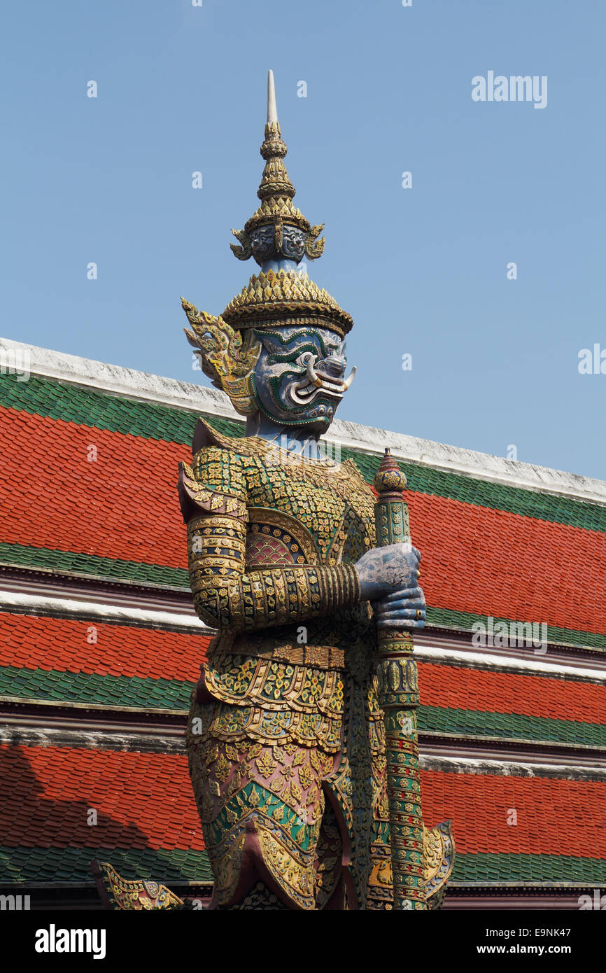 Red-green tile roofs and statues the genie Stock Photo