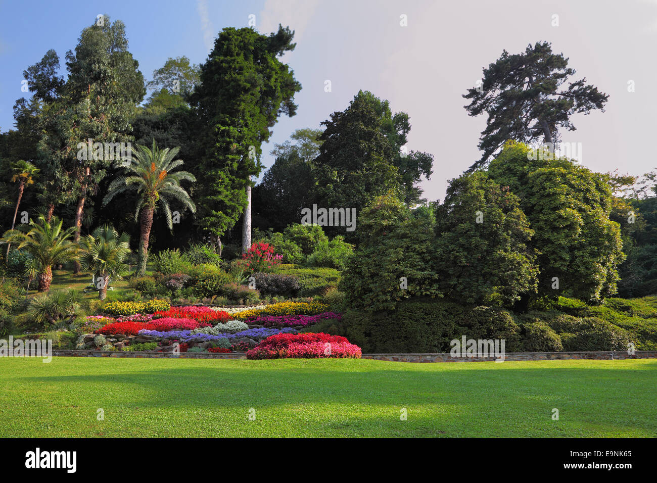 Wonderful vibrant flowerbeds Stock Photo