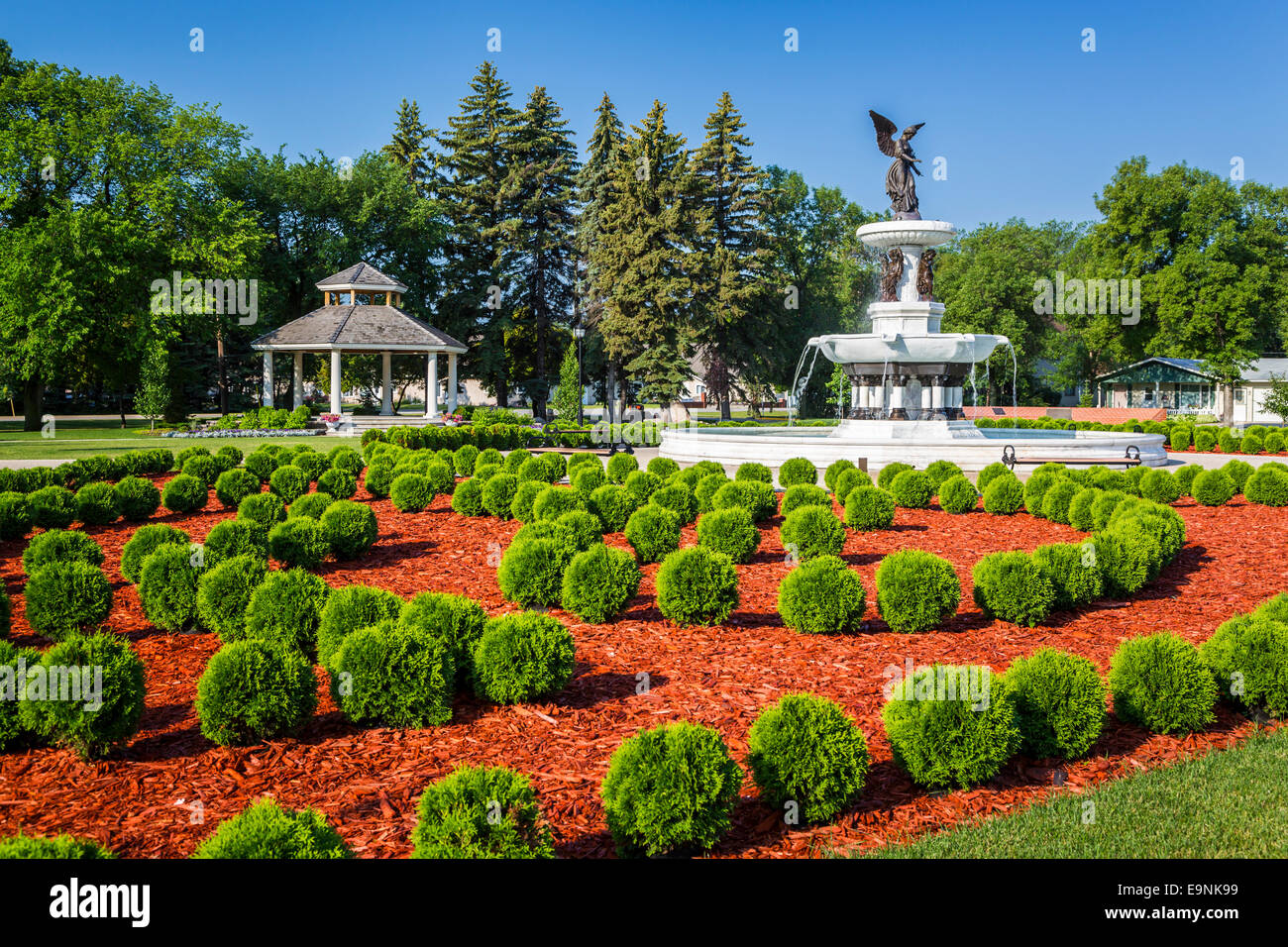 The Angel of the Waters Fountain in Bethel Heritage Park, Winkler