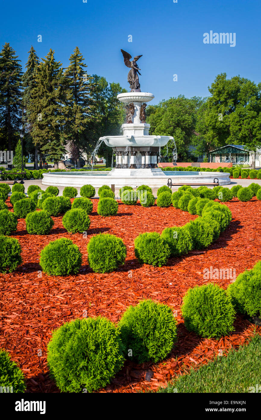 The Angel of the Waters Fountain in Bethel Heritage Park, Winkler