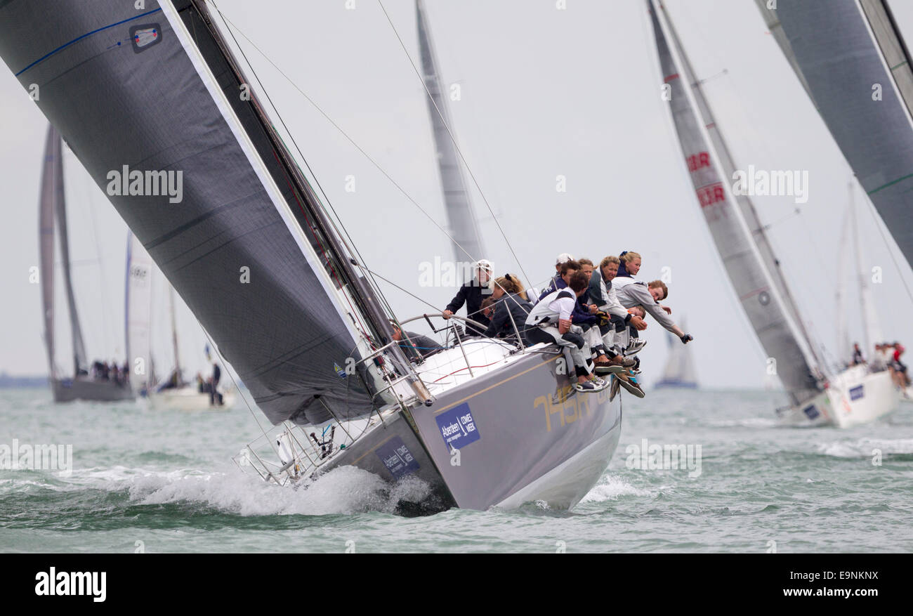 Werewolf, racing in IRC class 0 during Aberdeen Asset Management Cowes Week. The event began in in 1826 and plays a key part in  Stock Photo