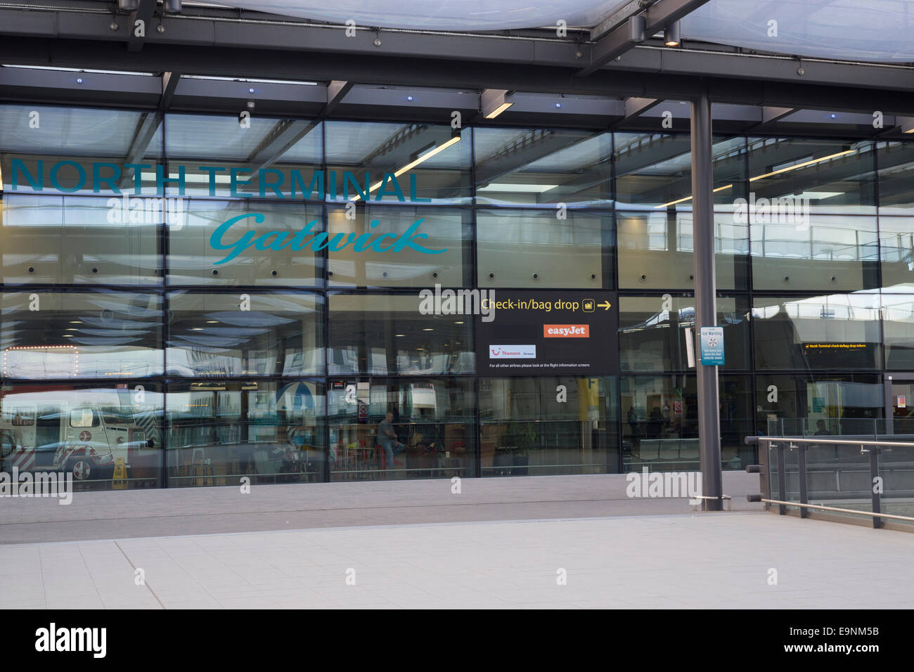 Exterior of London Gatwick Airport North Terminal building. Stock Photo