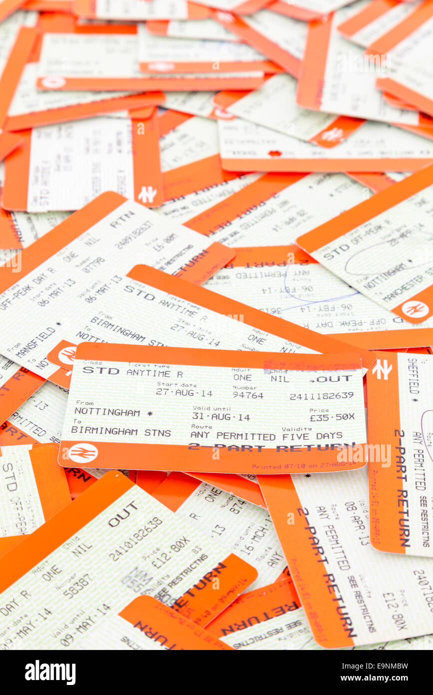 Train tickets, UK Stock Photo