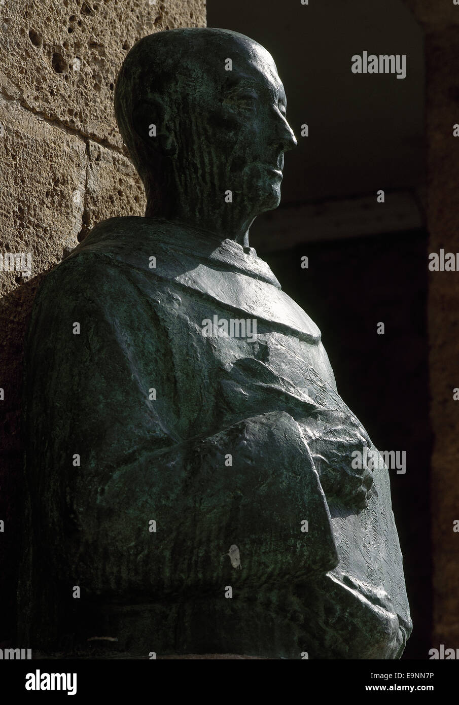 Gonzalo de Berceo (ca. 1197-before 1264). Spanish poet. Bust. Berceo. La Rioja. Spain. Stock Photo