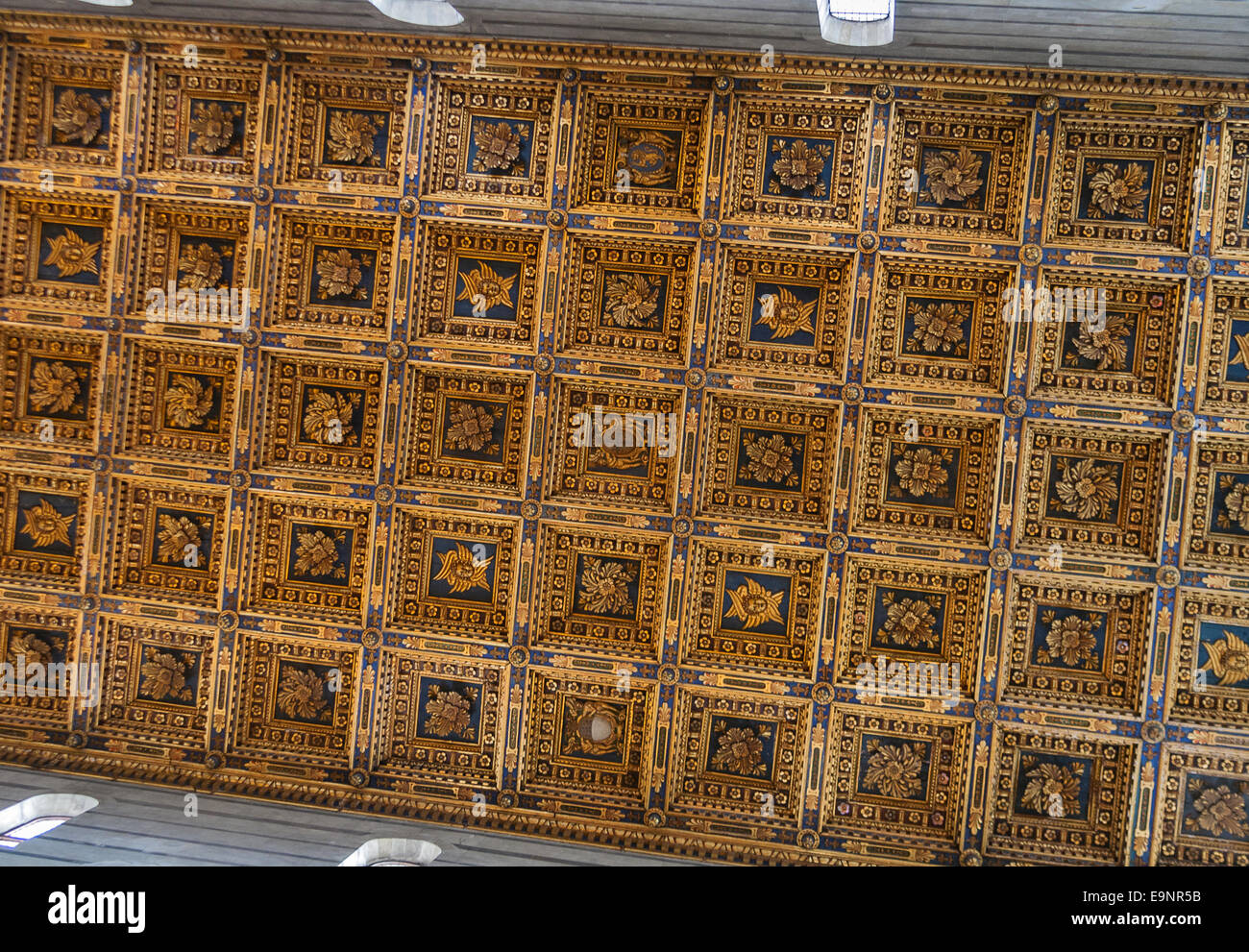 detail of the ceiling of Pisa Duomo Cathedral. Tuscany, Italy. Stock Photo