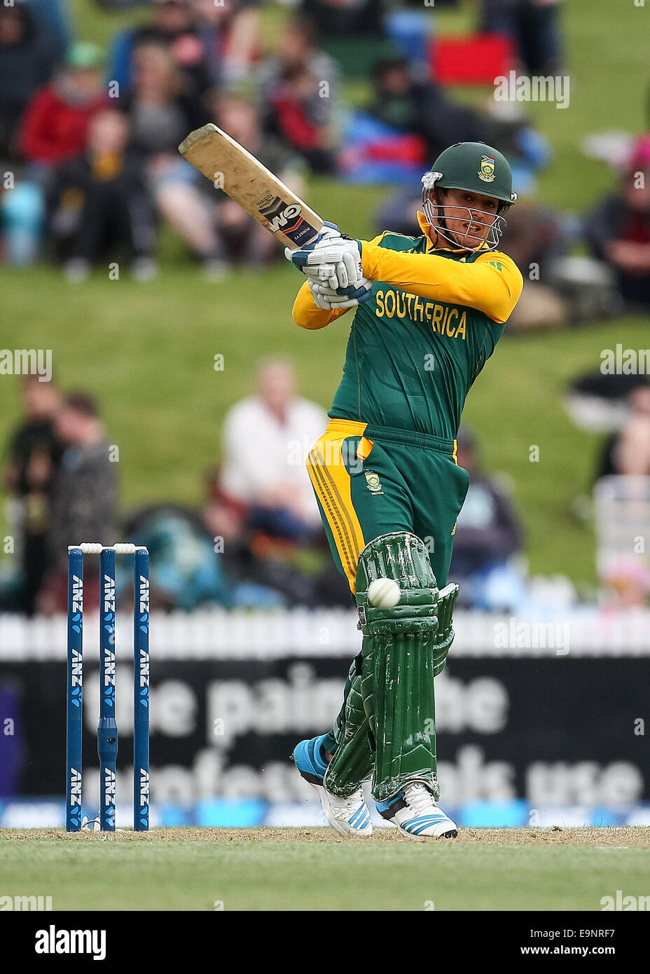 Hamilton New Zealand 27th Oct 2014 South Africa S Quinton De Kock Batting During The Anz One Day International Series Nz V South Africa At Seddon Park Hamilton New Zealand C Action Plus